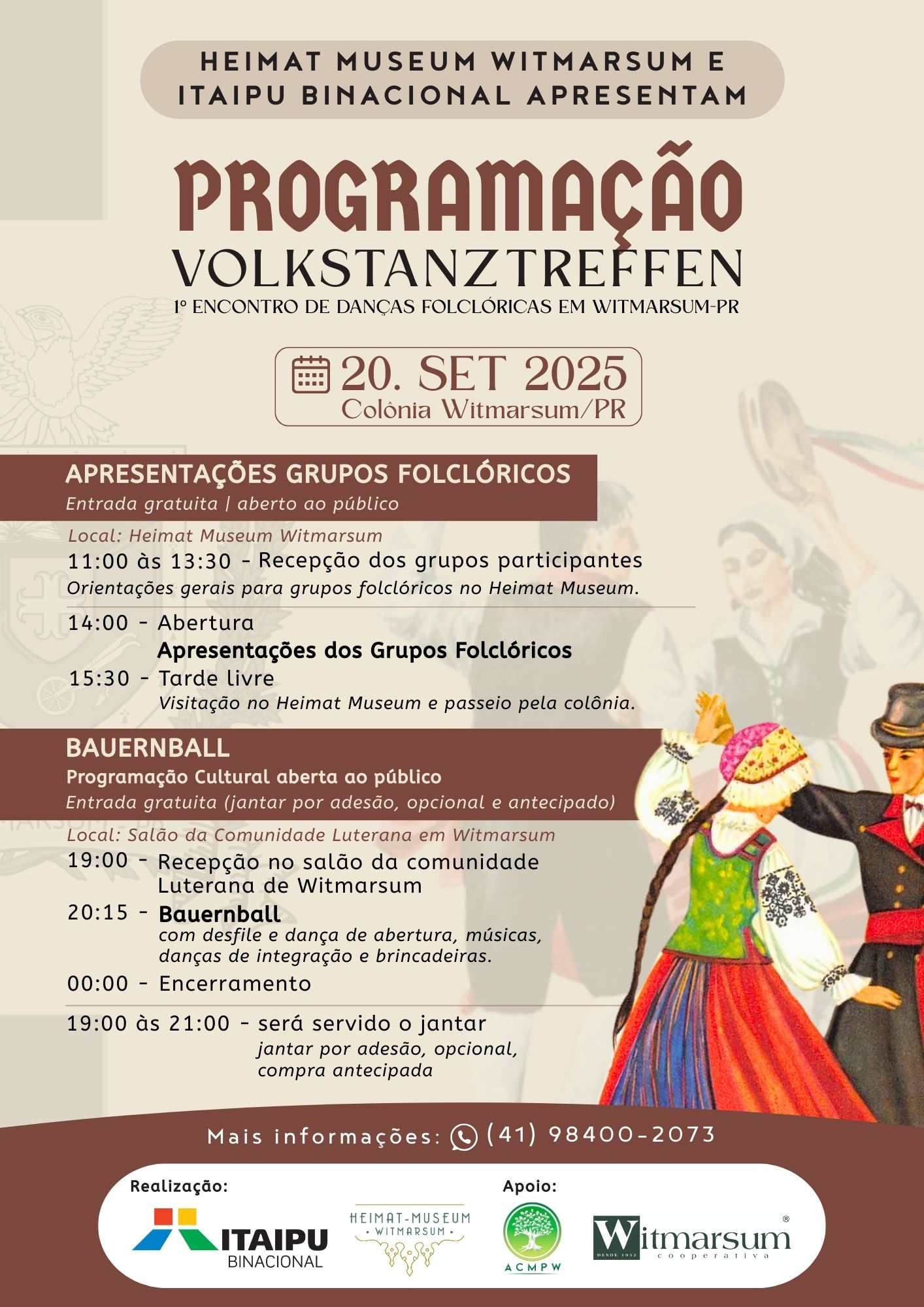 No momento, você está visualizando Volkstanztreffen â Encontro de DanÃ§as FolclÃ³ricas em Witmarsum-PR
